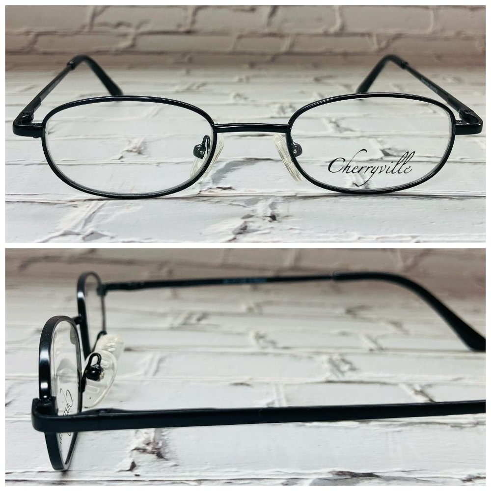Cherryville Kids Rectangular Satin Black Eyeglasses Glasses Frames NWOT